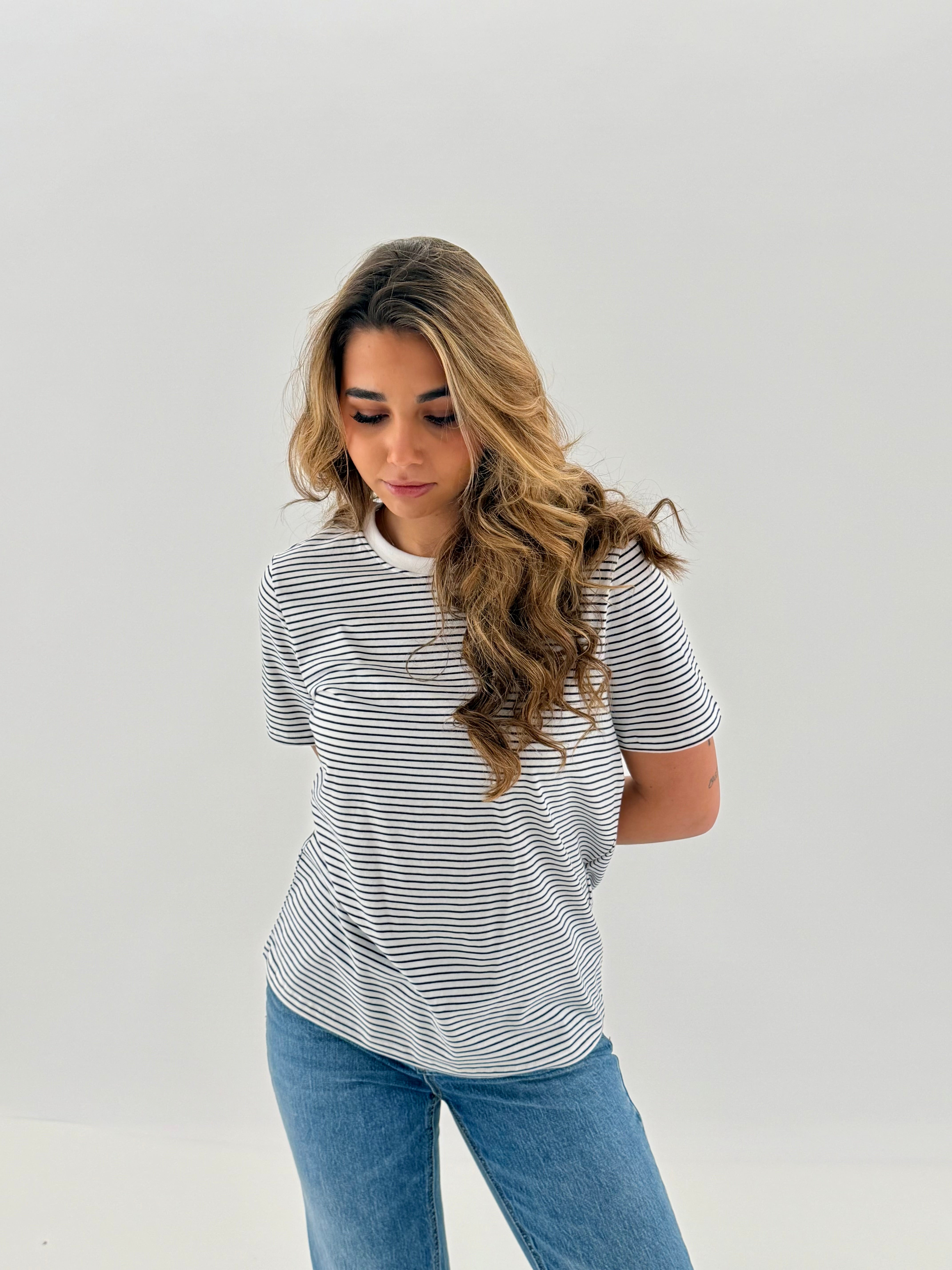 PCRIA T-Shirt - Navy Stripes